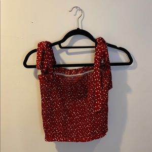 Scrunched heart print crop top